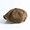 Showersmil British Style Newsboy Cap Men Cotton Ascot Cap Buck Ham Khaki男性春夏ビンテージブランド新しい八角形フラット1