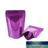 100Pcs Purple Stand Up Aluminum Foil Zip Lock Self Seal Recyclable Packaging Bag Zipper Beans Candy Package Bag