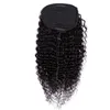 Wrap Drawstring hästsvans mänskliga hår kinky Curly Ponytails Clip In för kvinnor 10-20 tum 120g Indiska hårförlängningar Non-Remy Pigtail