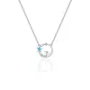 Thaya Cute Cat Star Blue Crystal Necklaces Midsummer Night's Dream Silver Color Necklace Design For Women Fine Jewelry Gift Q0531