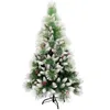 크리스마스 장식 흰색 나무 집 붉은 소나무 원뿔 바늘 폼 스프레이 혼합 장식품 1