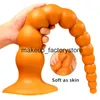 Massaggio Plug anale super lungo Dildo Enormi giocattoli erotici del sesso Palline anali in silicone Realistico Buttplug Vagina Ano Espansione Prodotti intimi