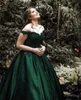 Dark Green 2022 Ball Gown Quinceanera Dresses Off Shoulder Beads Crystals Lace Up Sweet 16 Plus Size Prom Party Gowns vestidos de6816286