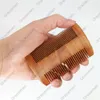 Amazon Supplies MOQ 100pcs Hair Comb Customized LOGO Premium Rosewood Wide & Fine Dual Sides Tooth for Beard Head Hairs in Leather Case Wood Combs