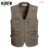 Gilets pour hommes en gros- Hommes surdimensionnés XL-5XL Outwear Sans manches Multipoches Pographie Gilets pour homme1