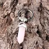 Chakra Hexágono Prism Natural Stone Keychain Chaveiro Bolsa Hangs Moda Jóias Presente DHL GRÁTIS