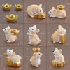 Decorative Objects & Figurines 1Pc Money Fortune Cartoon Mouse Bear Rich Mice Small Statue Little Figurine Crafts Cute Animal Home Decoratio