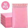 50 sztuk 11 * 15 + 4 cm Bubble Mailers Pink Poly Bubble Mailer Self Seal Padded Koperty Torby Prezentowe Opakowania Torby Koperty JllHvq