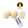 Lot de 6 bougies LED à distance ou non à distance Bougies sans flamme à LED blanc chaud à piles Bougies chauffe-plat à mèche mobile Y200109