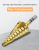 6-25mm 4241 Plated Titanium Triangle Shank Spiral Groove Step Drill Hole Cutter