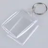 2020 Acrylic Plastic Blank Keyrings Insert Passport Photo Frame Keychain Picture Frame Keyrings Party Gift