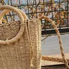 2020 Nyaste Hot Summer Ladies Handgjorda Rattan Ring Straw Bag Woven Crossbody Beach Bags Square Handväskor