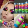 Maquiagem Fluorescente Neon Pigmento Eye Shadow Nape Maquiagem Paleta Brilho em Escuro 6 Cores Eye Shadow Glitter Eyeshadow Prego Cosméticos 1 SET = 6PCS