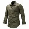 남성 버튼 다운 야외 셔츠 레귤러 피트 긴 소매 플란넬 캐주얼 남성 코튼 셔츠 자켓 코트 망 육군 녹색 탑 사이즈 3XL FM117