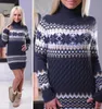 ZOGAA Women Long Christmas Sweater Winter Turtleneck Knitted Sweaters Dress Printed Warm Pullovers Female Cotton Jumpers Jerseys 210203