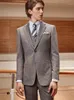 Mens Blazers Groom Tuxedos Two-Button Handsome Groomsmen Custom Made Best Man Suit Bridegroom 3 Pcs Suits (Jacket+Vest+Pants)