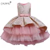 Цветочные детские платья для девочек кружева вышивка платье свадьба на день рождения маленькая девочка церемония вечеринка платье детская одежда F1202