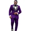 Handsome Double-Breasted Groomsmen Peak Lapel Groom Tuxedos Man's Suits Wedding/Prom/Dinner Best Man Blazer(Jacket+Pants+Tie) K500