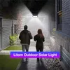 Lâmpadas solares de LED Lâmpada ao ar livre com PIR Motion Sensorped à prova d'água à luz de parede para decoração de caminho do jardim do jardim