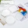 Kreative DIY-Untersetzerform, Silikonguss-Kristallform, transparent, glänzend, Blumentopf-Basisform, 4 Stile, 3 7 ms E19