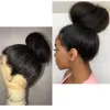 Yaki Kinky Straight T Part Wig Brazilian 4x4 Lace Closure Wigs Virgin Human Hair Plocked With Baby Hair Remy 150% Täthet för kvinnor