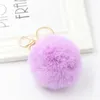 22 Kolory 8 CM Rabbit Fur Ball Brelok Wisiorki Pluszowe Breloki Breloki Akcesoria Torebka Klucz Breloczkowy Wisiorek Key Chain Pierścienie