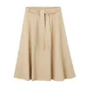 Metersbonwe HighWaisted Skirt Women's Auturt Winter New Arrival Sashes HighWaisted Milk Apricot Aline Skirt Full Skirt T200113