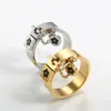 Mode Lucky Flower Charm Met Ketting Ring Goud/Sliver Rvs Liefde Belofte Vinger Ringen Voor Vrouwen Mannen Sieraden Gift