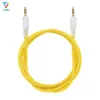 1M Nylon AUX Cabo 3.5mm masculino para macho Jack Auto Cabo de Áudio Audio Cabo de Ouro Cabo de Linha de Plugue para iPhone Xiaomi Speaker 300pcs / lote