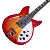 YUMIYA Modèle 370 Cherry Sunburst Guitare Électrique 24 Frettes Corps Semi Creux 2 Micros Grille-pain Ric