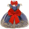 Baby Girl 1 Anno Compleanno Dress Bow Princess Dress nato Battesimo Abiti Tutu Party Year Baby Girl Vestiti con fascia LJ201221