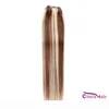 Souligner le clip droit blond marron sur tissage Panio Couleur 4 613 Clip de cheveux humain en extensions Tête complète 70g 100g Extension naturelle4720264