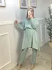 Etnische kleding Ramadan Hulp Mubarak Abaya Dubai Turkije Hijab Moslimsets Kleed Islam -kleding voor vrouwen Ensembles Musulman Kaftan Robe Femme Ete