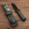 Высочайшее качество Открытое Выживание Прямой Нож 12C27 Черные покрытые Tanto Point Blade Blade FRN Ручка с фиксированным лезвием Ножи с ABS + нейлоновая оболочка