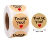 500 adesivi rotondi da 1 pollice in carta kraft adesivi per sacchetti di caramelle, confezione regalo, etichetta di ringraziamento per matrimonio