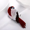 Szpilki broszki rybki wielki akrylowy ptak dla kobiet prezent duży żywica Parrot Animal broszka odznaka żeńska biżuteria