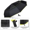 120CM Automatic Double Big Rain Women 3Folding Wind Resistant Large Umbrella Men Family Travel Business Car Umbrellas 201218