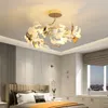 Salon plafonniers feuille de Ginkgo nouvelle chambre lampe nordique créatif chaud romantique chambres Led luxe plafonnier enfants