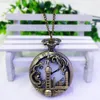 Großhandel neue Stile Bronze Farbe Stahl Souvenirs Quarz Vintage Pocket Flip Student China The Bund Touristenattraktionen gute Geschenkuhren