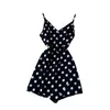 Lady Ins Holiday Combinaison Vêtements d'été pour femmes 2020 Nouveau Sexy Col en V Halter Sans Manches Polka Dot Jambe Large Combishorts N128 T200704