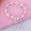 2Pcs/lots Fashion Lady Pastoral Style Ball Bracelet Jewelry Silver Ms. Openwork Exquisite Accessory