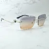 Diamentowe okulary przeciwsłoneczne vintage pantera bez krawędzi okulary przeciwsłoneczne projektant Carter Shades Męs