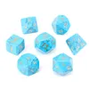 Semi-precious Stones 7pcs/set D&D Loose Gemstones Professional Handmade Custom Engrave Dungeons & Dragons RPG Board Game Digital Entertainment Polyhedron Stone Dice