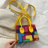 Vinter Kvinnor Handväskor Patchwork Mini Tote Bag Små barn Väskor Färgglada Baby Purse Factory Supply