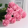 Couronnes de fleurs décoratives 6pcs / pack Fleur de rose artificielle Décoration de la maison Flanelle Imitation FlowerWedding Birthday Cloth Material Fl