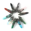 Fashion Natural Stone Pendant Rose Hexagonal Prism Bullet Quartz Point Healing Crystals Chakra Cross Heart Charm For Necklace Jewelry