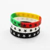 50PCS / Lot Multi Color Fem-spetsigt Star Armband, Klassisk Tryckt Hip Hop Silicone Wristband, Promotion Present, Silicon Wristband