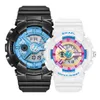 NUEVO SMAEL INSTY STYLE DITIGAL DITIGAL PARA LADRAS MUCHACHAS MIERNAS RELOJ DE LADRES DE LA ESCUELA High School Los amantes de los estudiantes Relojes para hombre Sport Purple Dial Regalo de cumpleaños A04C9