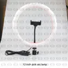 LED Ringlampa Fotografisk Selfie Ring Belysning för YouTube Telefonstativ Klipphållare Studio USB-kontaktmakeuplampor