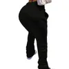 女性用パンツカプリ女性のための新しい冬の太い服ソリッドカラー積み重ねた女の子スウェットパンツ女性カーゴスタックレギンスジョガーパンツ022023H